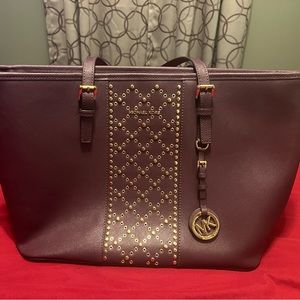Large Purple Michael Kors Shoulder Bag